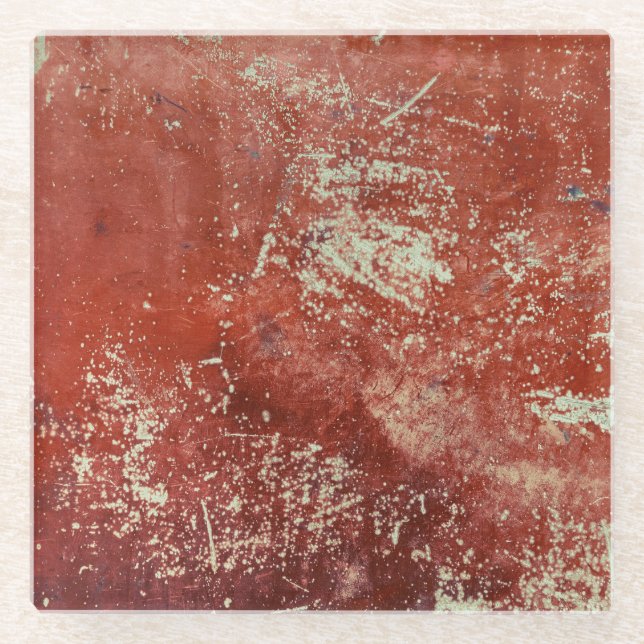 Old Copper: Vivid Metal Texture. Glass Coaster (Front)