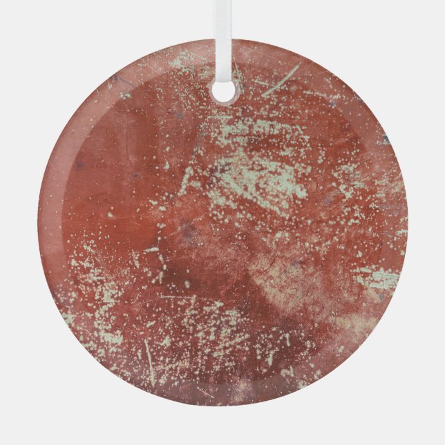 Old Copper: Vivid Metal Texture. Glass Tree Decoration (Front)