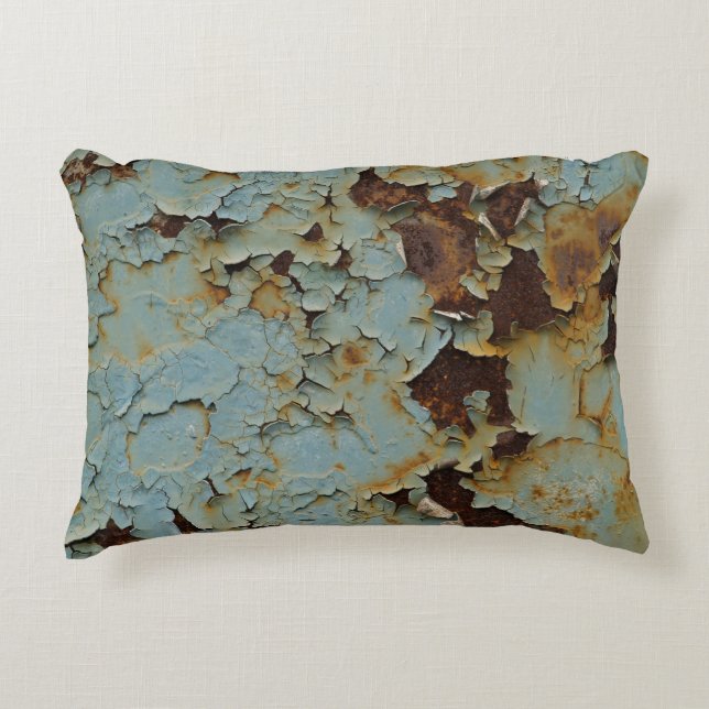 Old, corroded rusty metallic background. decorative cushion (Front)