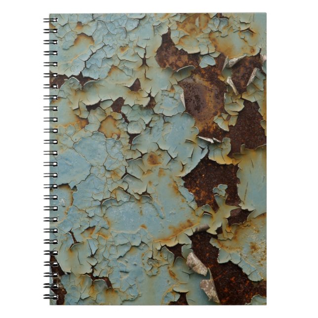 Old, corroded rusty metallic background. notebook (Front)