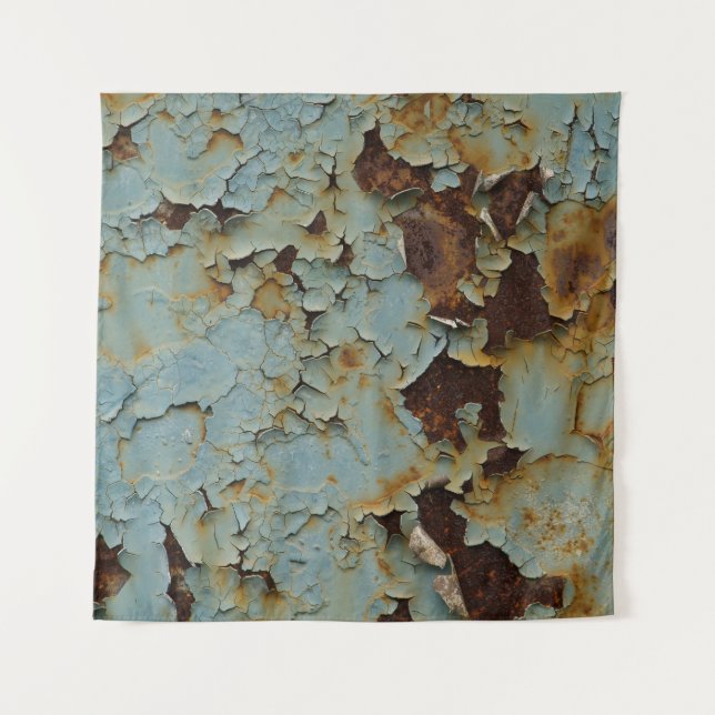 Old, corroded rusty metallic background. tapestry (Front)