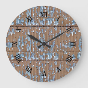 Old Corrugated metal Large Clock