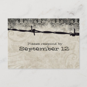 Old Country Barbed Wire rsvp Card