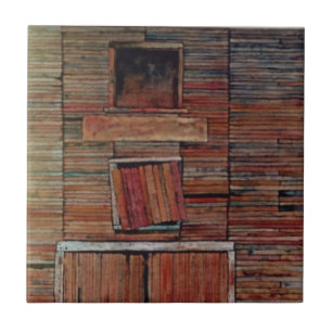 Old country barn doors close up tile, tile