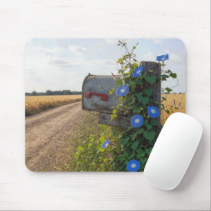 Old Country Mailbox with Morning Glories Mouse Mat