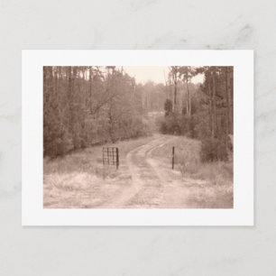 old country road postcard