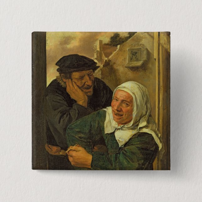 Old Couple 15 Cm Square Badge (Front)
