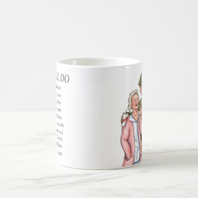 Old Couple full colour Anniversary Left Handed Coffee Mug (Center)