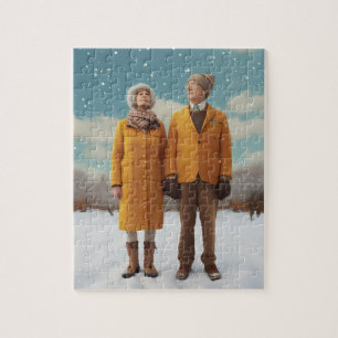 Old Couple In The Snow Jigsaw Puzzle