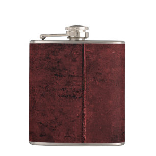 Old Cow Hide Look In Maroon Hip Flask