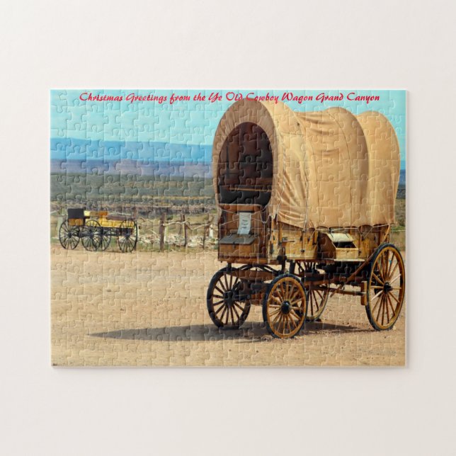 Old Cowboy Wagon Arizona. Christmas Greetings Jigsaw Puzzle (Horizontal)