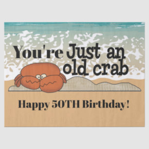 Old crab cute beach Birthday tissue Tissue Paper