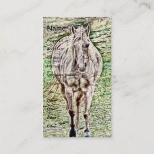Old Cracked Horse Painting Business Card