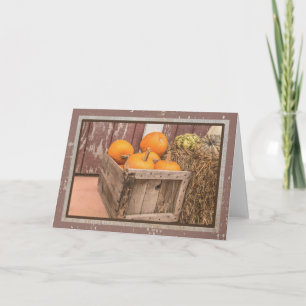 Old Crate Full of Pumpkins Fall Notecard