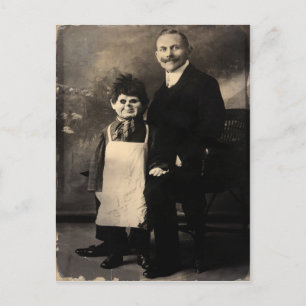 Old Creepy Ventriloquist Dummy Postcard