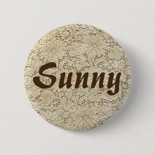 Old Crochet Lace Floral Pattern + your ideas 6 Cm Round Badge