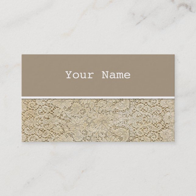 Old Crochet Lace Floral Pattern + your ideas Business Card (Front)