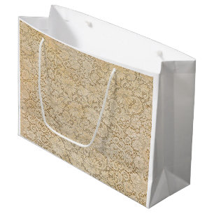 Old Crochet Lace Floral Pattern + your ideas Large Gift Bag