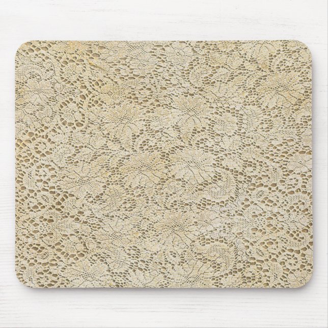 Old Crochet Lace Floral Pattern + your ideas Mouse Mat (Front)