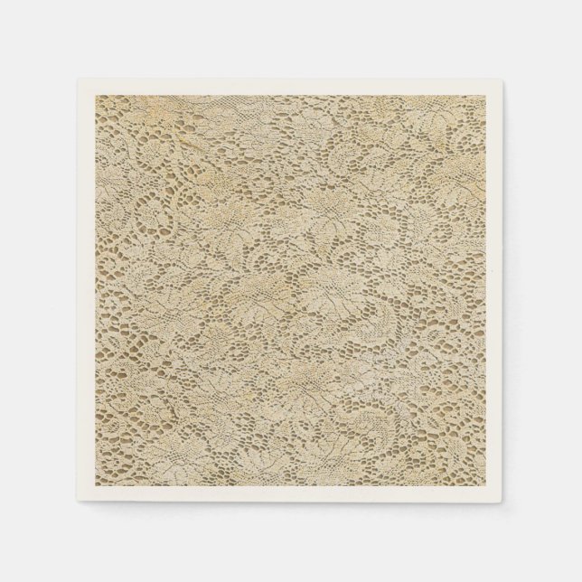 Old Crochet Lace Floral Pattern + your ideas Napkin (Front)