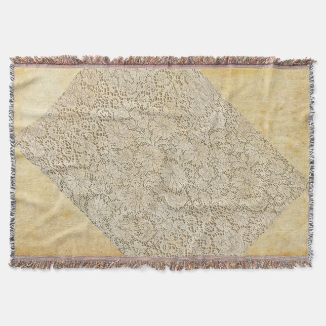 Old Crochet Lace Floral Pattern + your ideas Throw Blanket (Front)