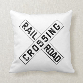 Old Crossbuck Sign Cushion