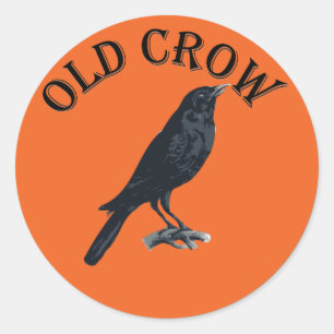 old crow classic round sticker