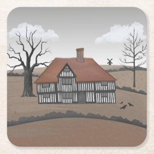 Old Crow Manor Square Paper Coaster