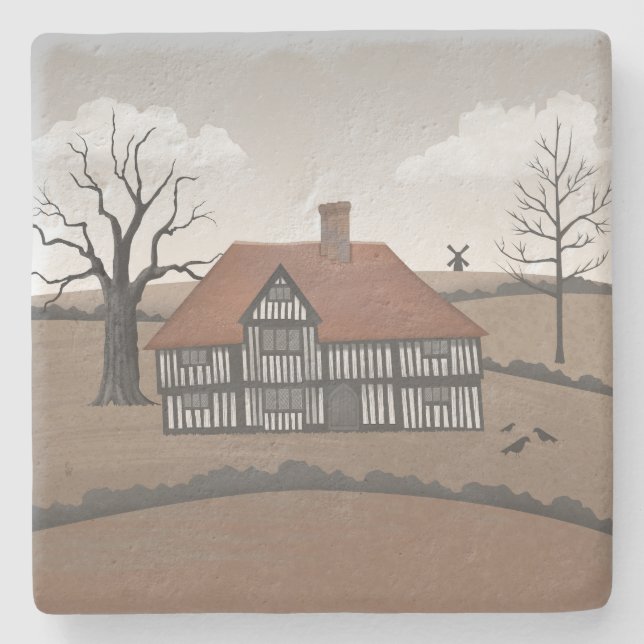 Old Crow Manor Stone Coaster (Front)