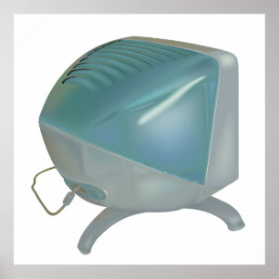 Old CRT Monitor Poster