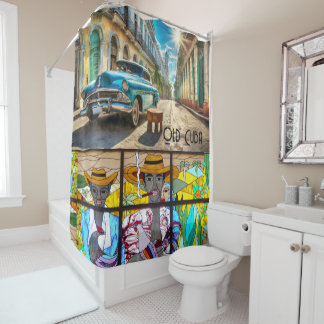 Old Cuba shower curtain