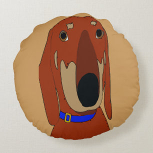 Old Dachshund Round Cushion
