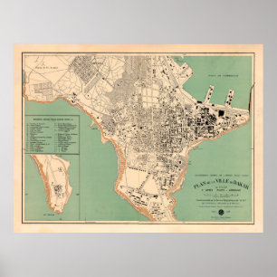 Old Dakar Senegal Map (1925)  Poster