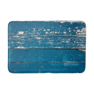 Old dark blue wood bath mat