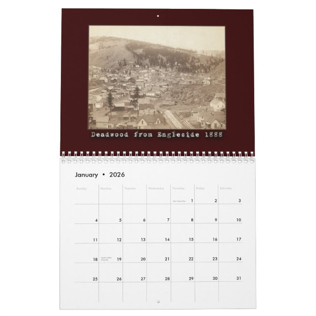 Old Deadwood 12 Month Calendar (Jan 2026)