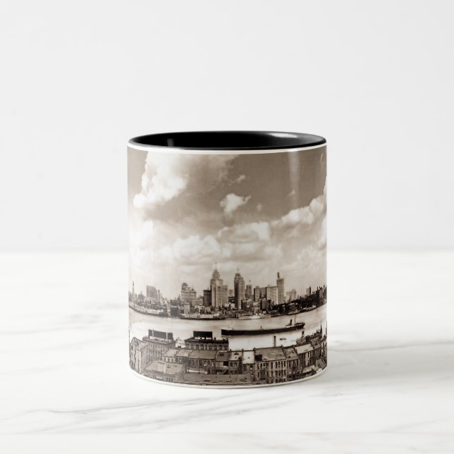 Old Detroit Two-Tone Coffee Mug (Center)