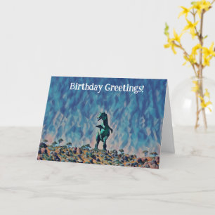 Old Dinosaur Old Timer Funny Art Birthday Card