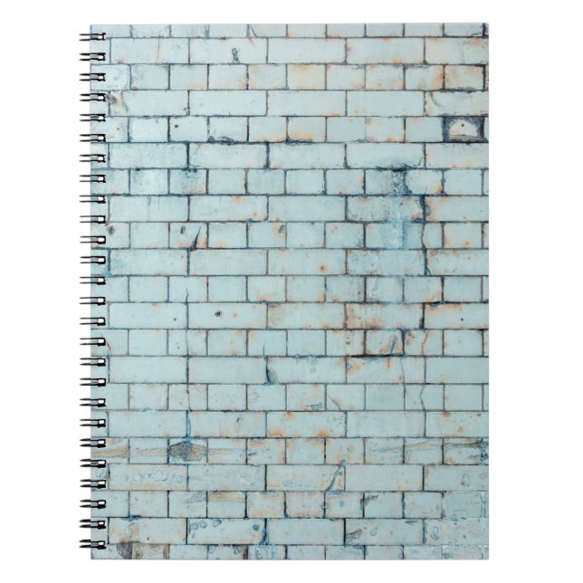 Old dirty white brick wall backgroundabstract, age notebook (Front)
