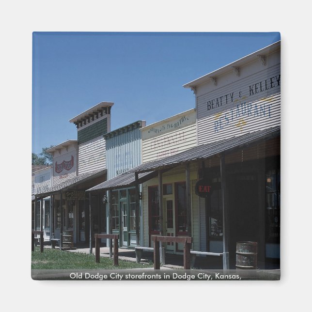 Old Dodge City storefronts in Dodge City, Kansas, Magnet (Front)