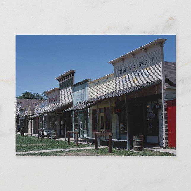Old Dodge City storefronts in Dodge City, Kansas, Postcard (Front)