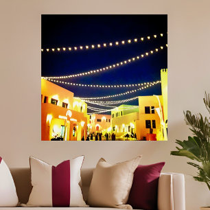 Old  Doha Port  at night Poster