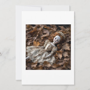 old doll in halloween drill invitation