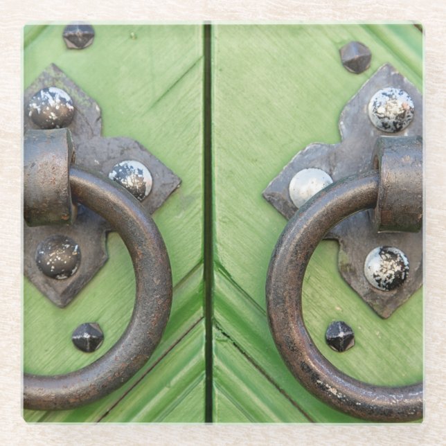 Old door glass coaster (Front)