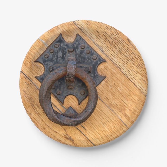 Old door knocker paper plate (Front)