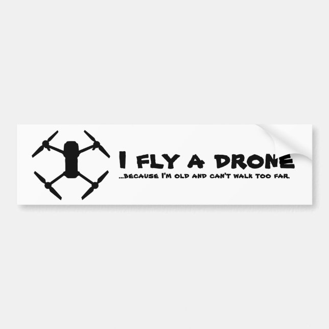 Old Droner Bumper Sticker (Front)