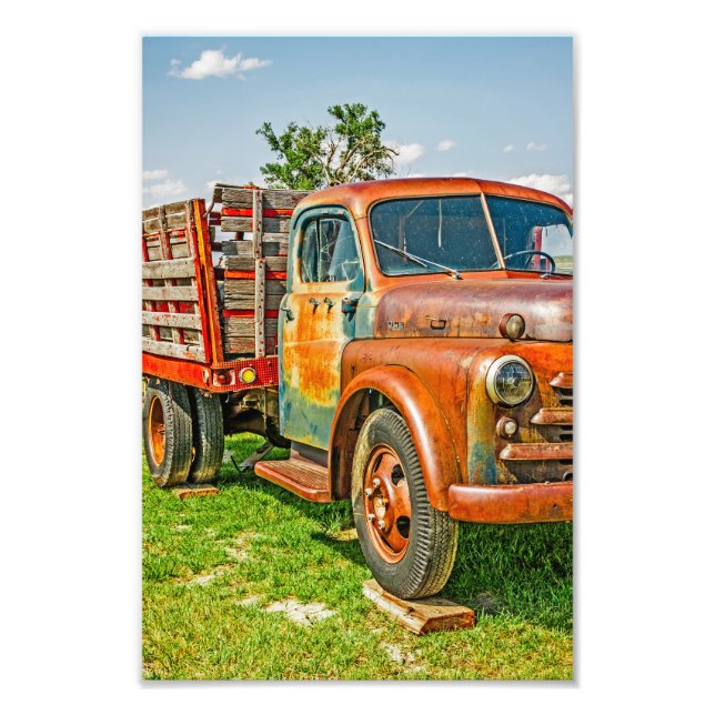 Old Dually - Truck - Rusty - Vintage - Colourful Photo Print (Front)