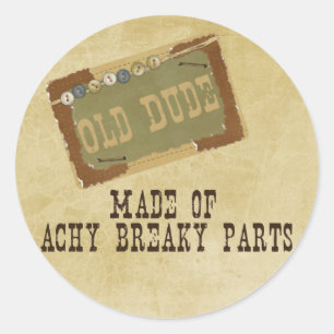 Old Dude Classic Round Sticker