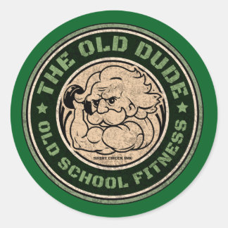 OLD DUDE FITNESS CLASSIC ROUND STICKER