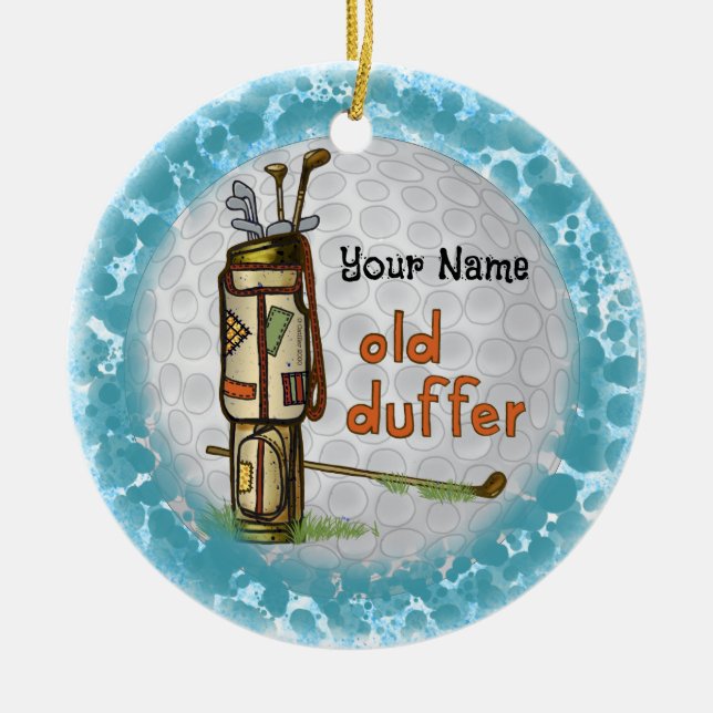 Old Duffer Golf  Ceramic Tree Decoration (Front)