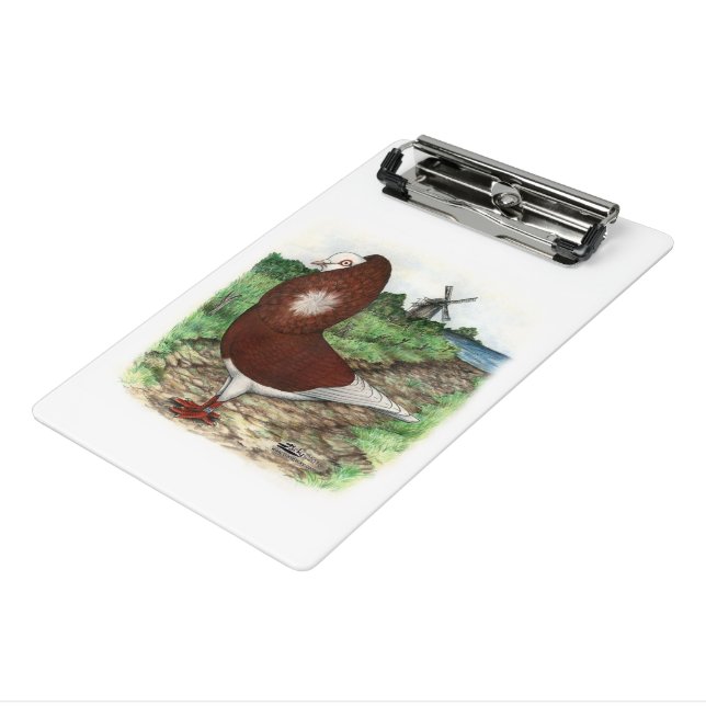 Old Dutch Capuchine Pigeon Mini Clipboard (Angled3)